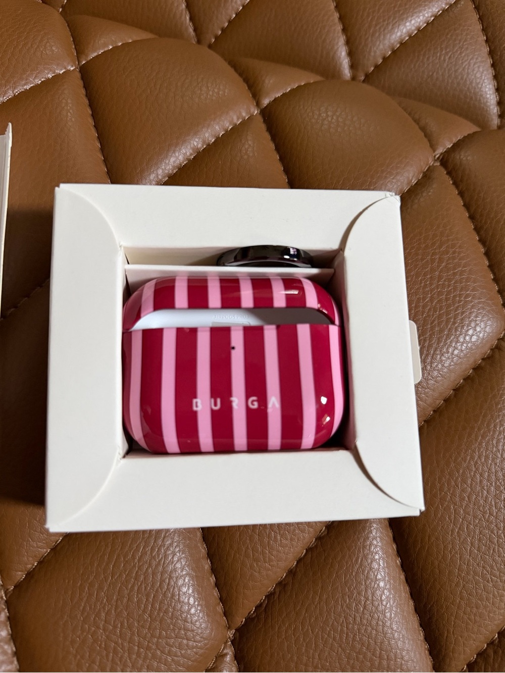 Burga Pink Stripe AirPods Pro Case - Glossy Pink Stripe Protection